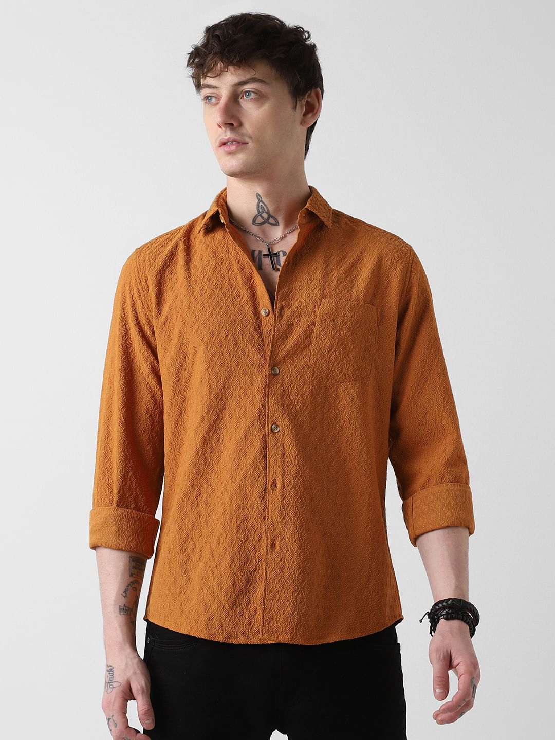 Tangerine Jacquard Shirt