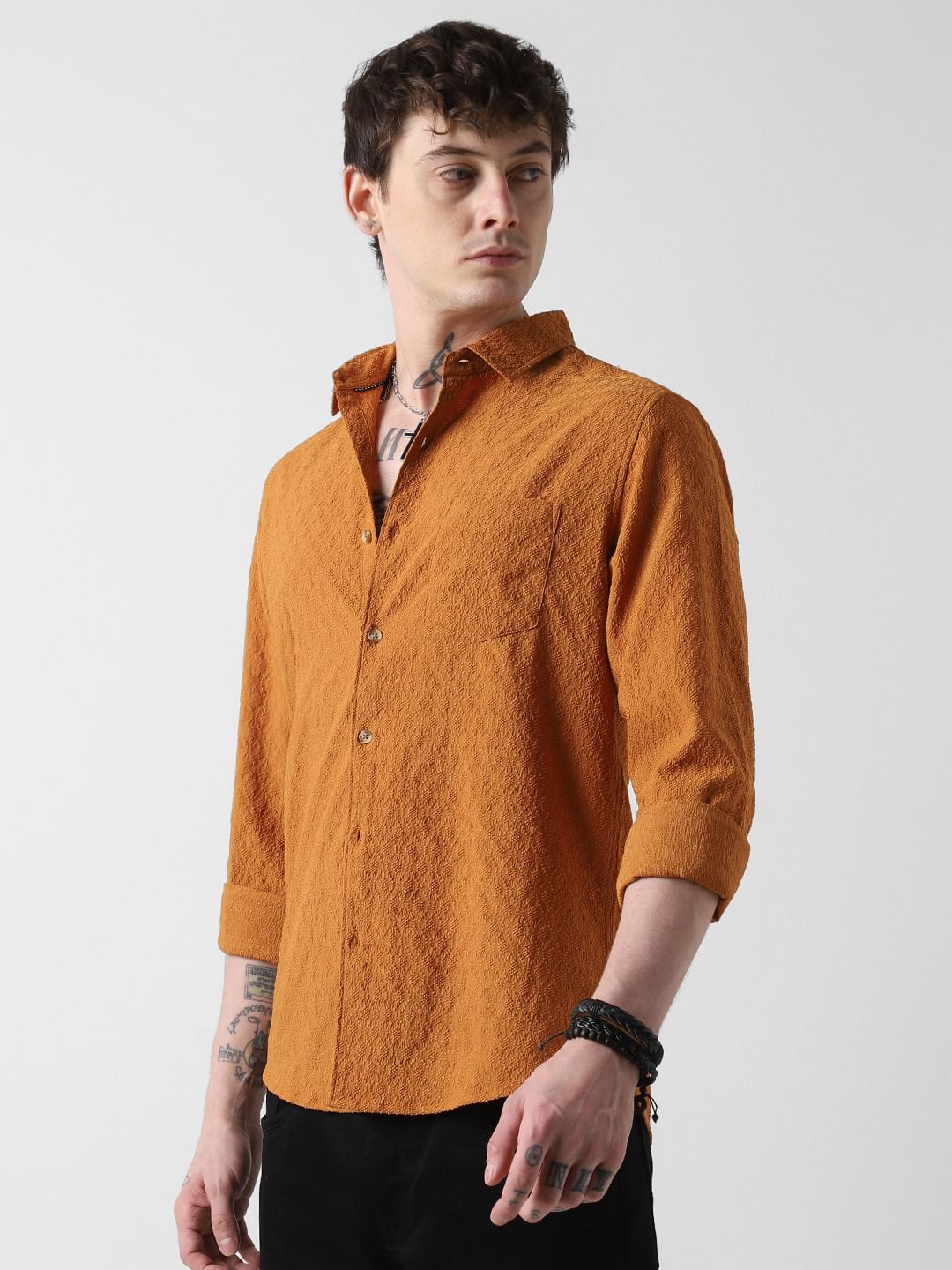 Tangerine Jacquard Shirt