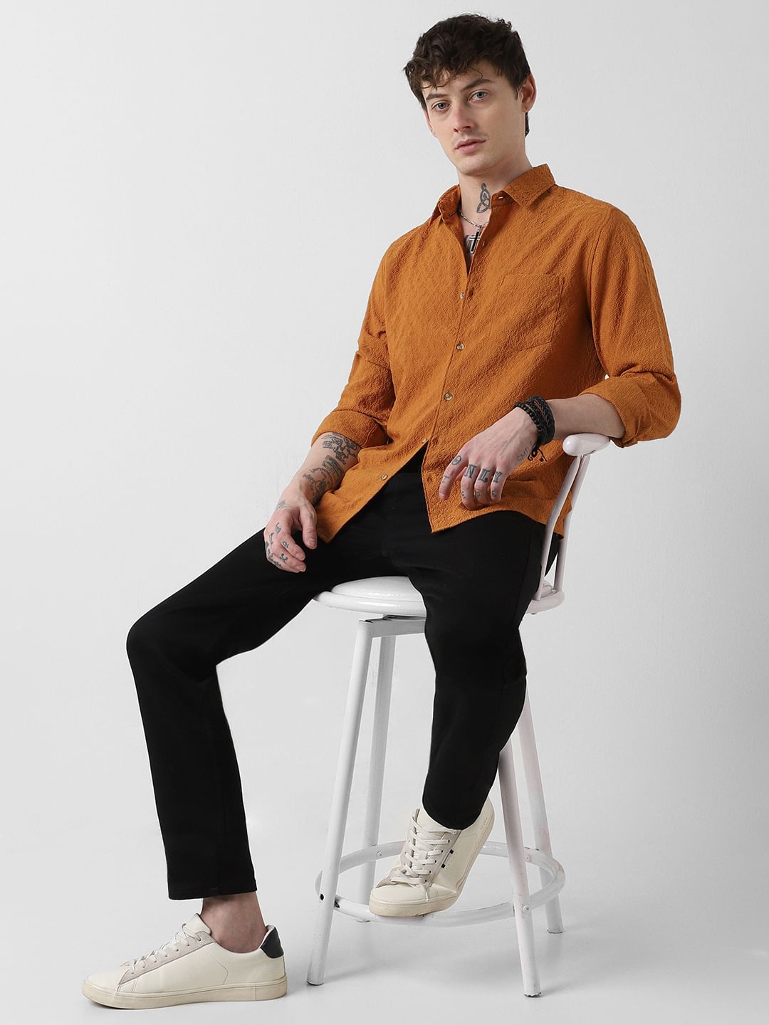 Tangerine Jacquard Shirt