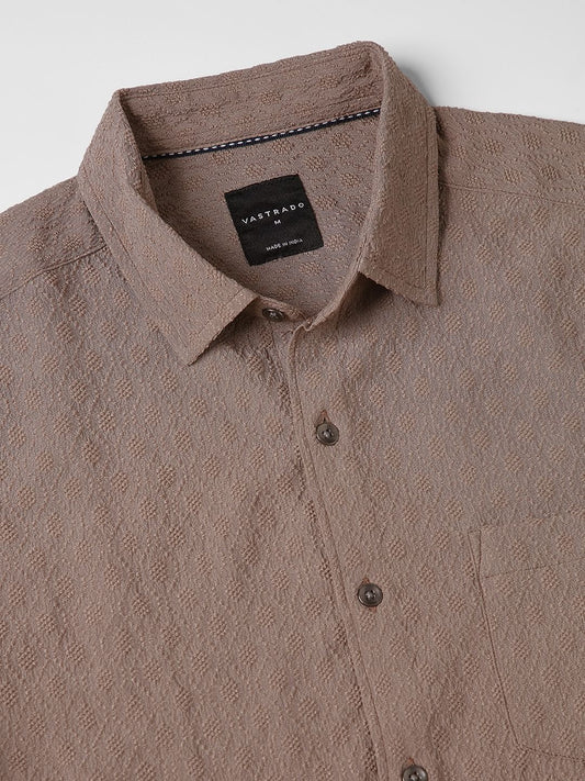 Warm Tan Jacquard Shirt