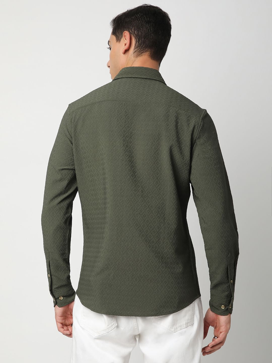 Olive Jacquard Shirt