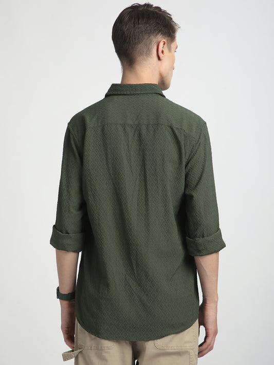Forest Green Luxe Jacquard Shirt