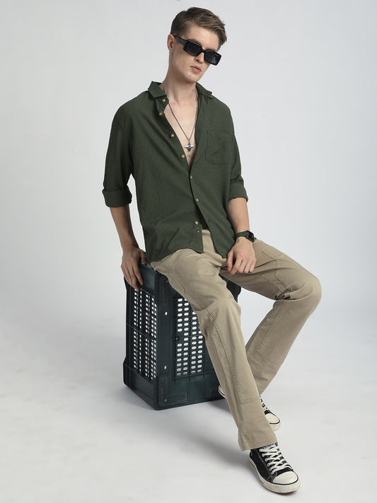 Forest Green Luxe Jacquard Shirt