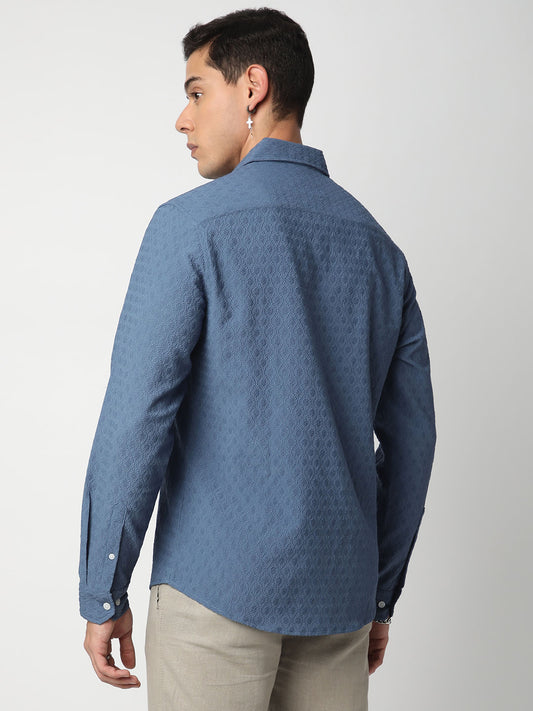 Aegean Blue Jacquard Shirt