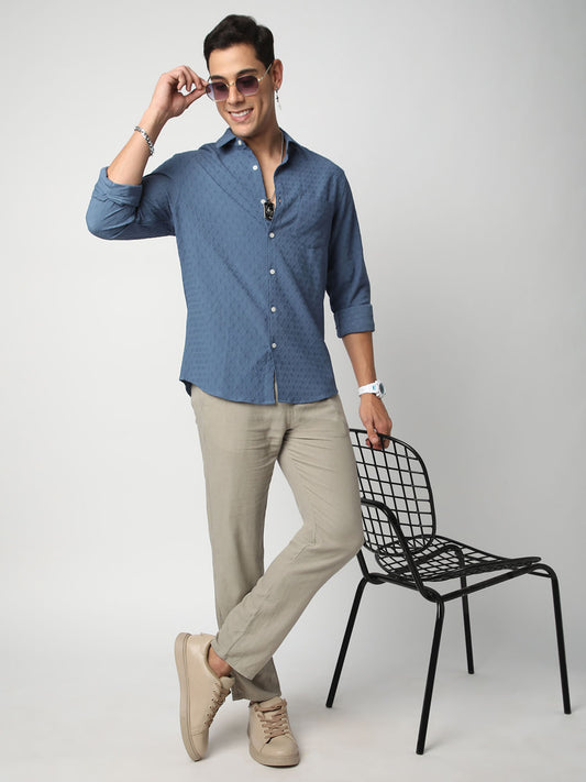 Aegean Blue Jacquard Shirt