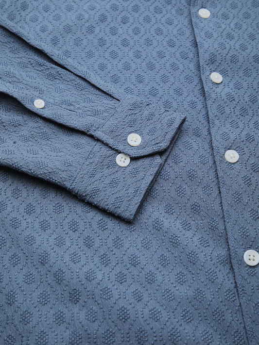 Aegean Blue Jacquard Shirt