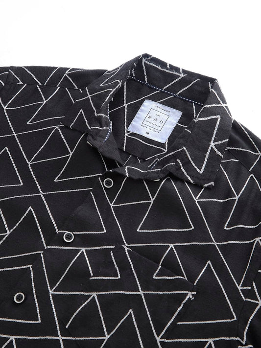 Black Triangle Intricate Embroidered Shirt
