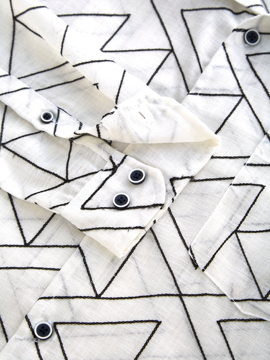 Trigon Embroidered White Shirt