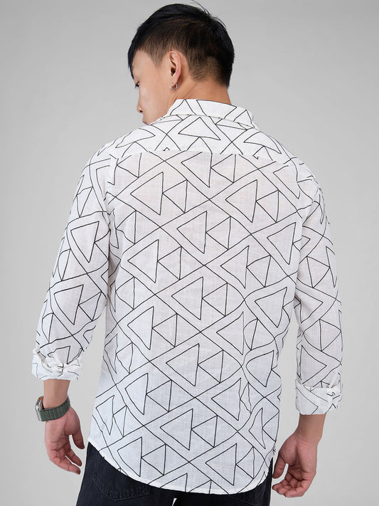 Trigon Embroidered White Shirt