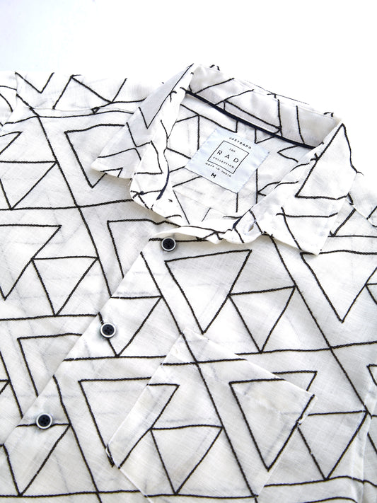 Trigon Embroidered White Shirt
