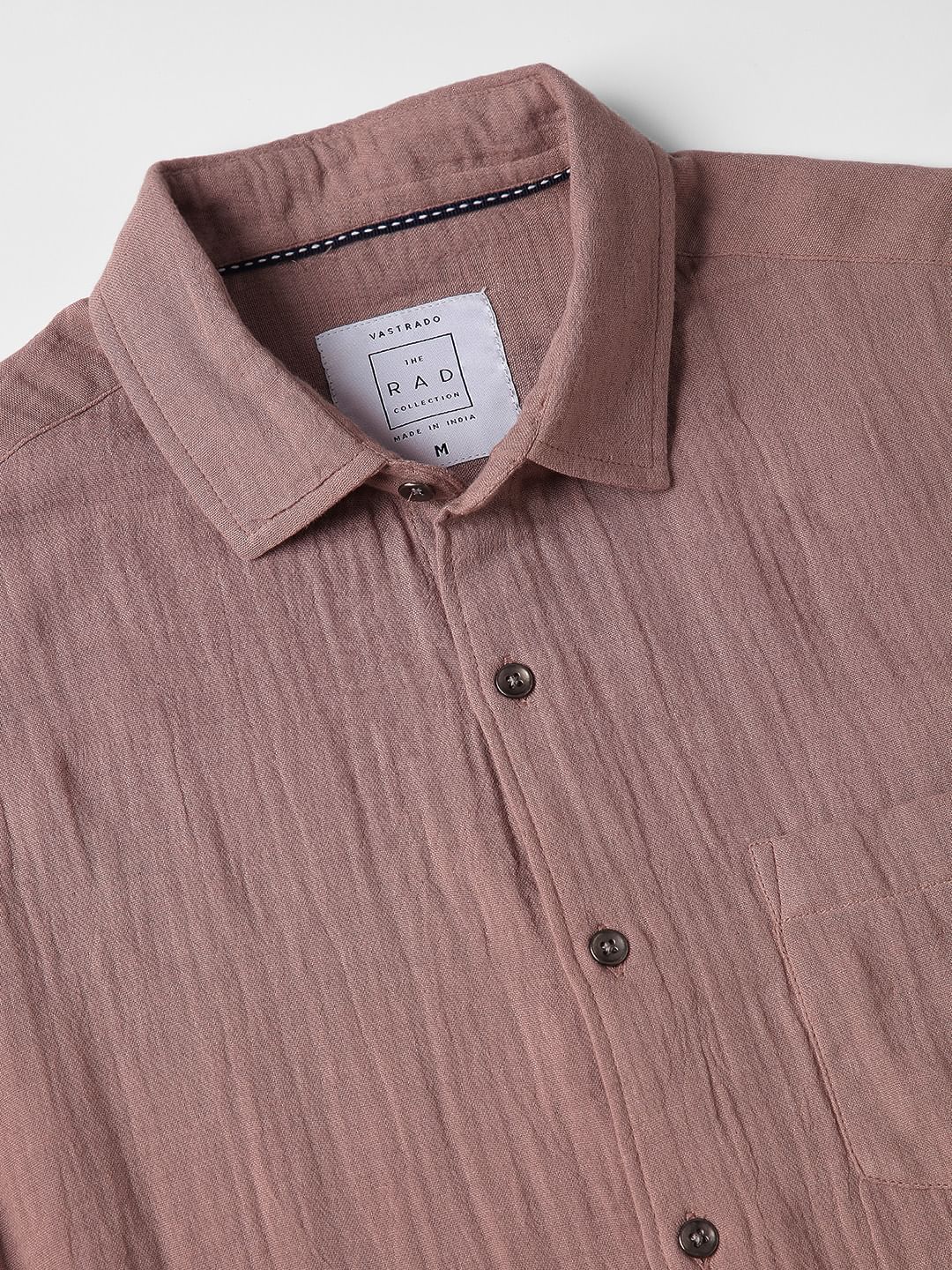 Pantone Beige Double Cloth Crinkled Shirt