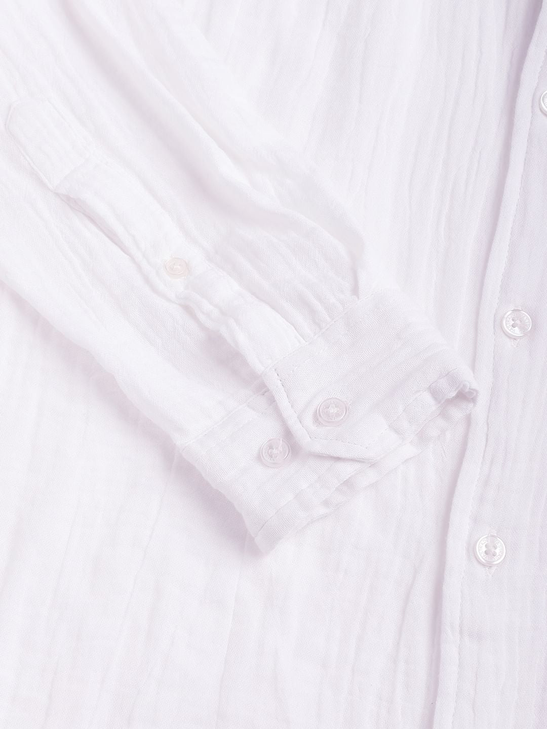 Timeless White Double Cloth Crinkled Shirt