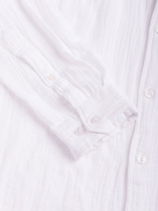 Timeless White Double Cloth Crinkled Shirt