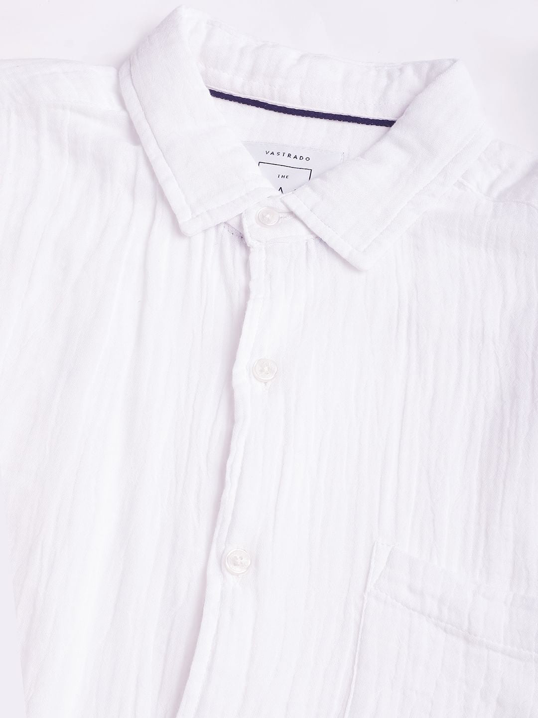 Timeless White Double Cloth Crinkled Shirt