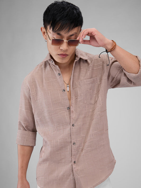 Chilean Pink Intricate Embroidered Shirt