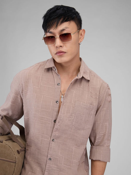 Chilean Pink Intricate Embroidered Shirt