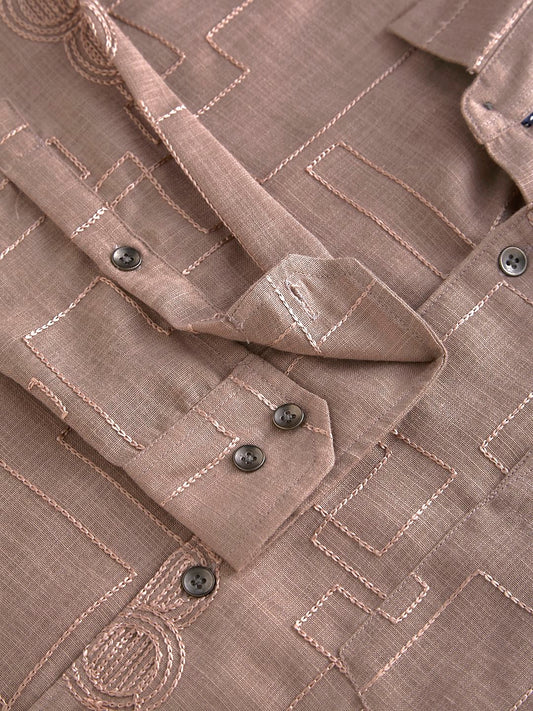 Chilean Pink Intricate Embroidered Shirt