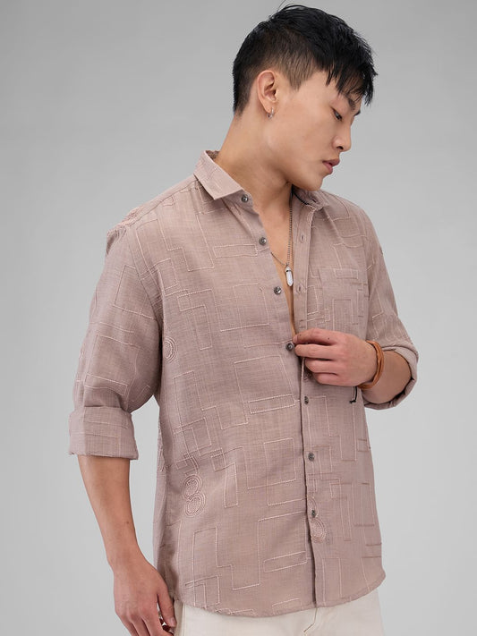 Chilean Pink Intricate Embroidered Shirt