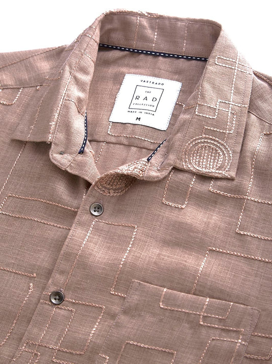 Chilean Pink Intricate Embroidered Shirt