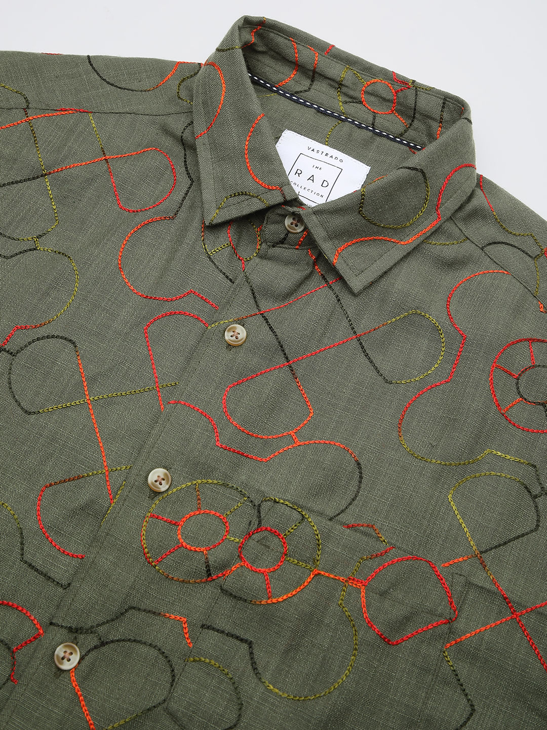 Vibrant Pine Green Embroidered Shirt