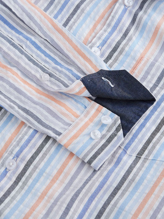 Multicolour Roman Striped Seersucker Shirt