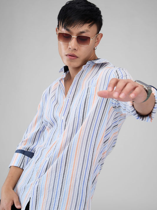 Multicolour Roman Striped Seersucker Shirt