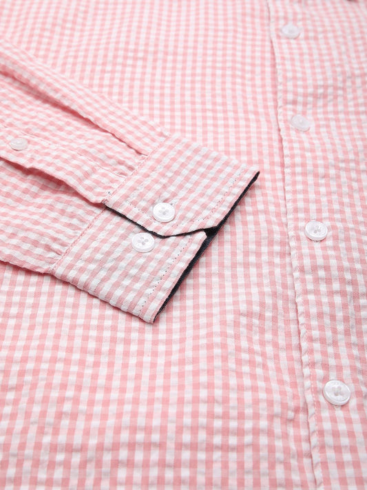 Tiny Checkered Pink Seersucker Shirt