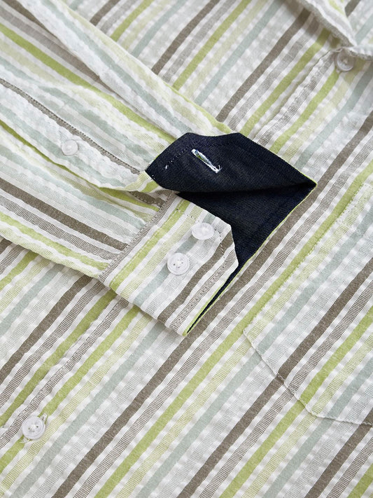 Multicolour Striped Seersucker Shirt