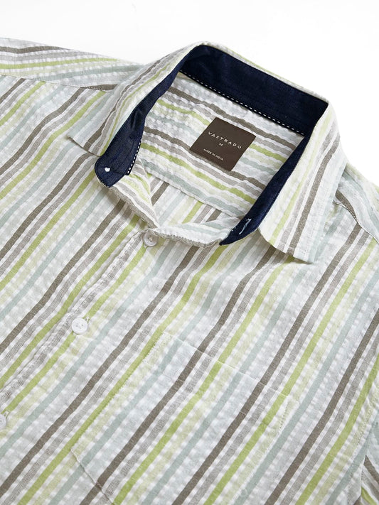 Multicolour Striped Seersucker Shirt