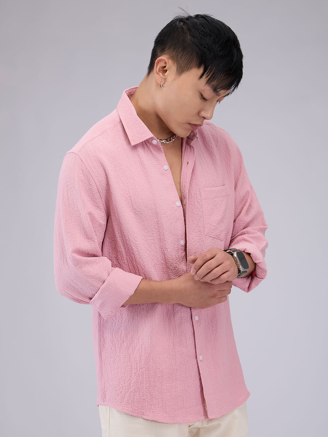 Flamingo Pink Creased Shirt