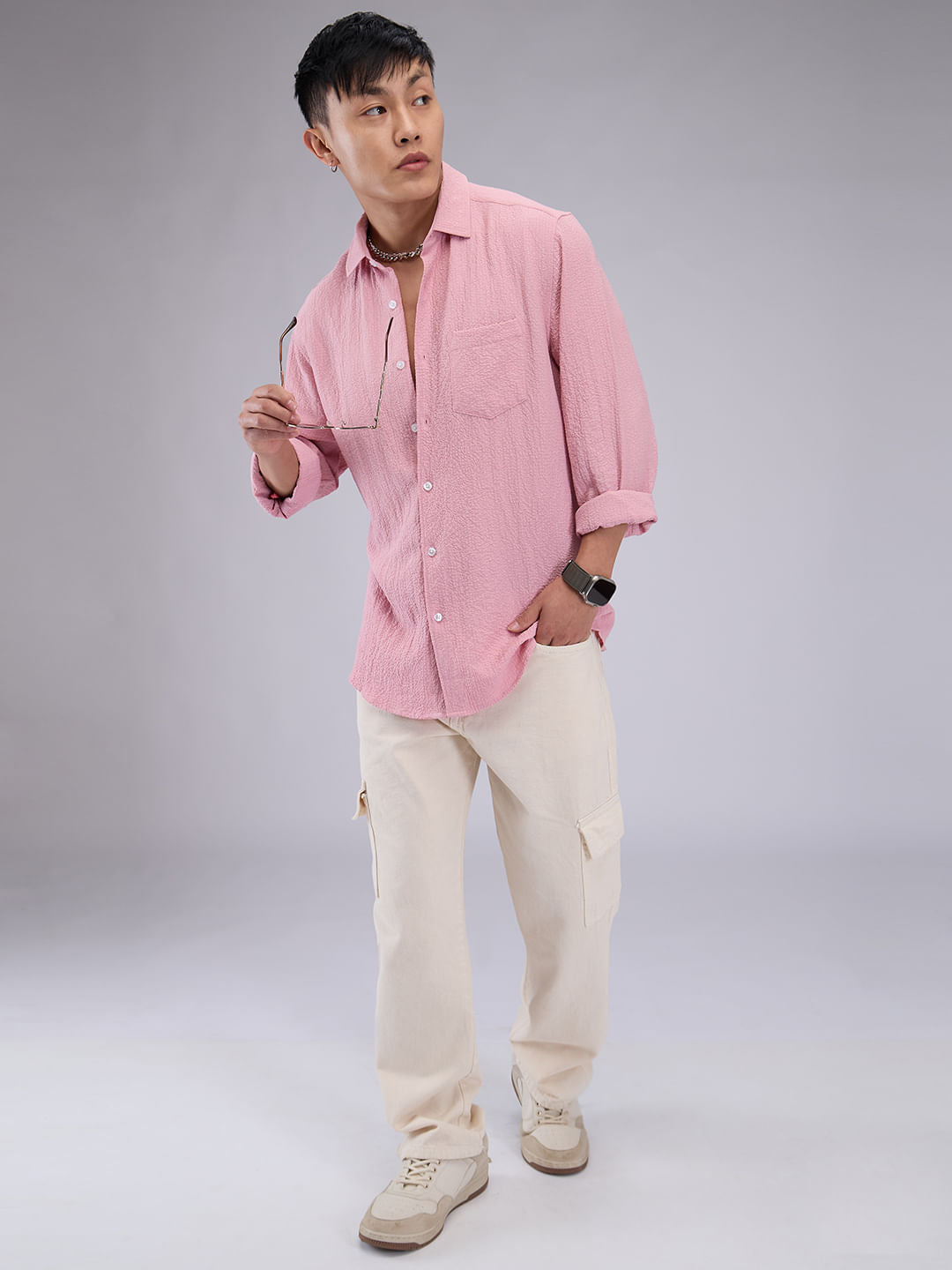 Flamingo Pink Creased Shirt