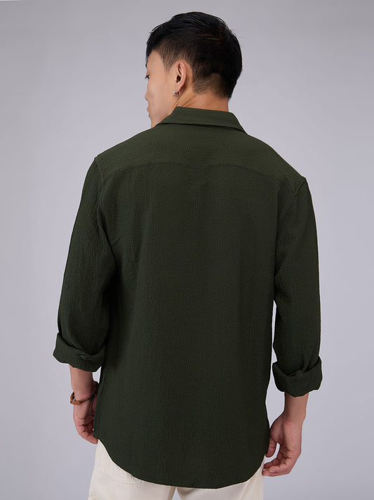 Classic Olive Creased Shirt