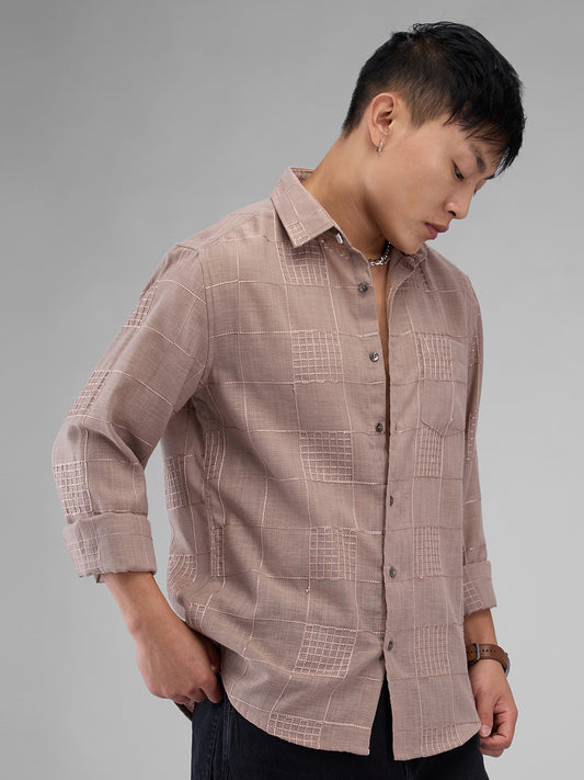 Chilean Pink Square Embroidered Shirt