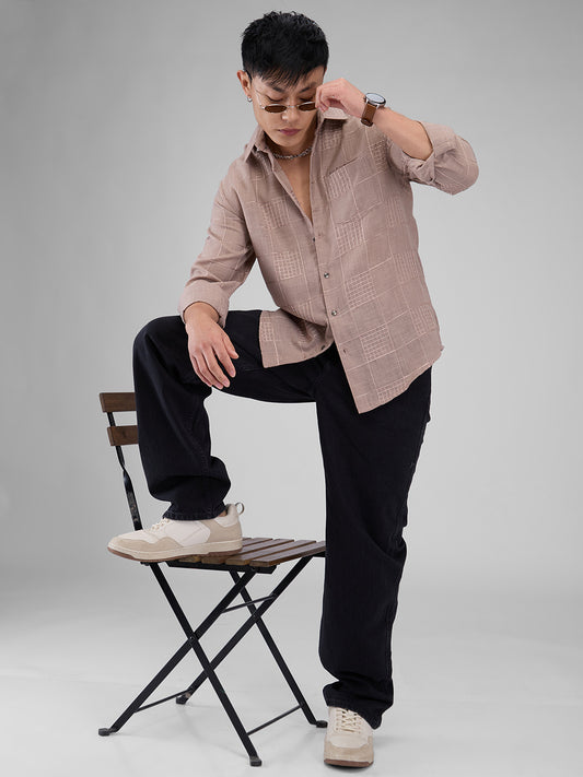 Chilean Pink Square Embroidered Shirt