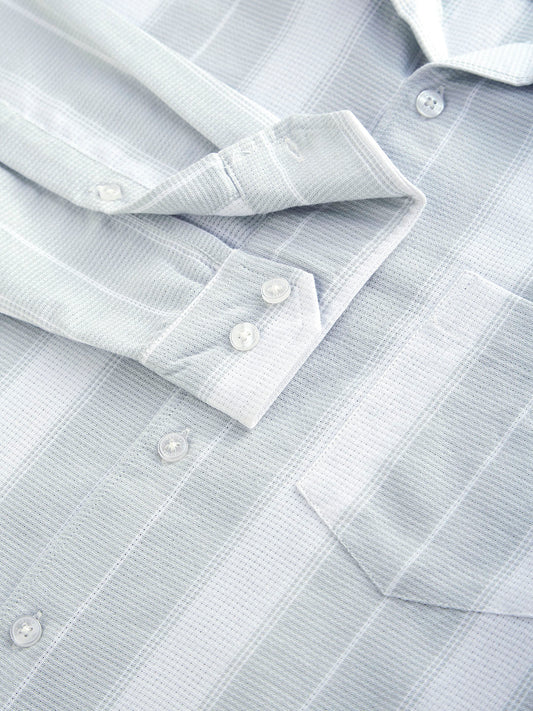Premium Cotton Pastel Green & White Broad Striped Shirt