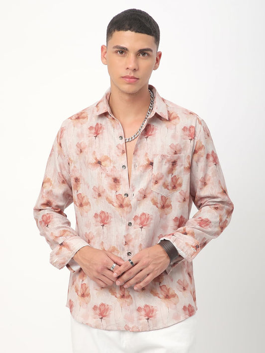 Vintage Multicolour Floral Linen Shirt