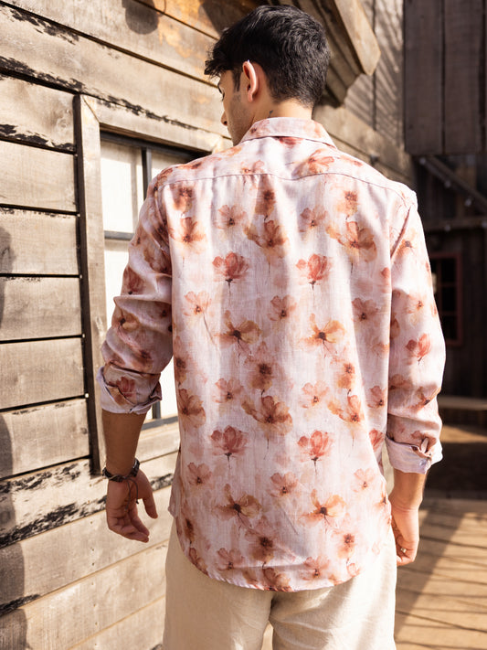 Vintage Multicolour Floral Linen Shirt