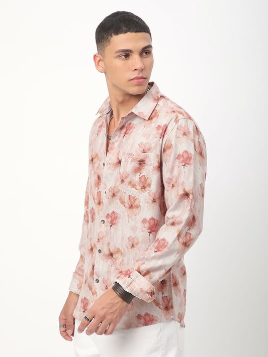Vintage Multicolour Floral Linen Shirt