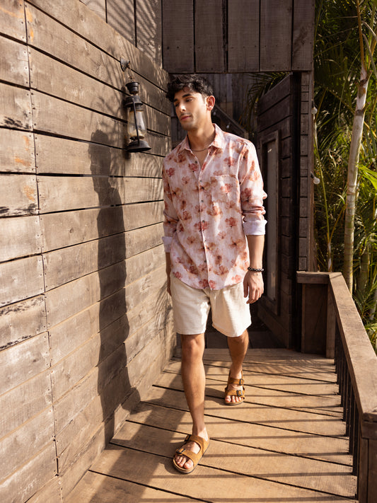 Vintage Multicolour Floral Linen Shirt