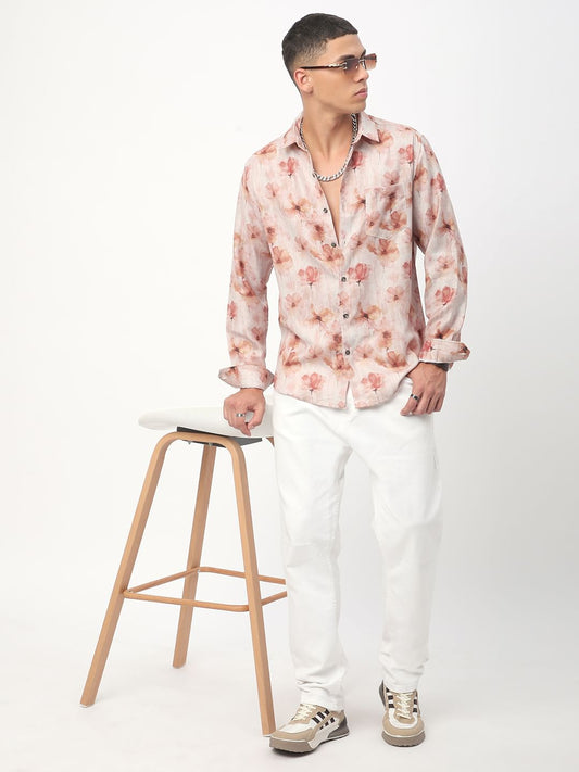 Vintage Multicolour Floral Linen Shirt