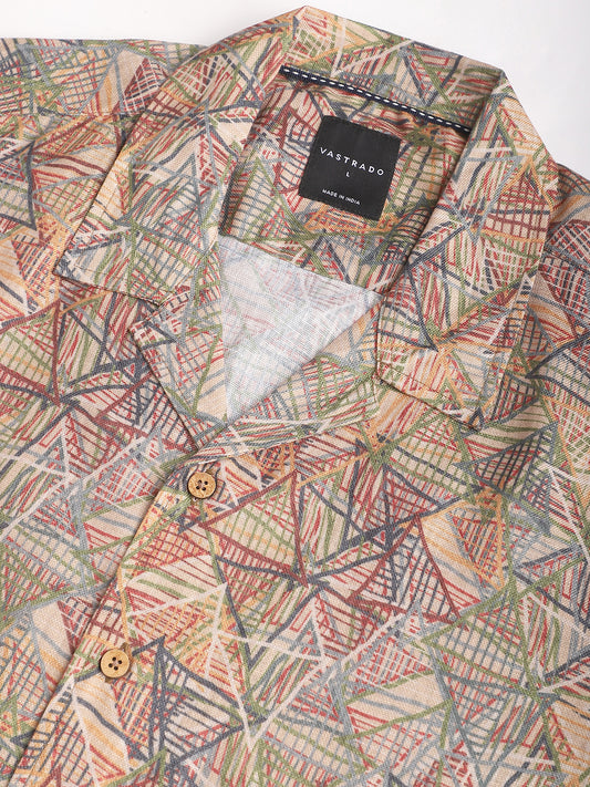 Multicolour Infinite Triangle Printed Oversized Shirt