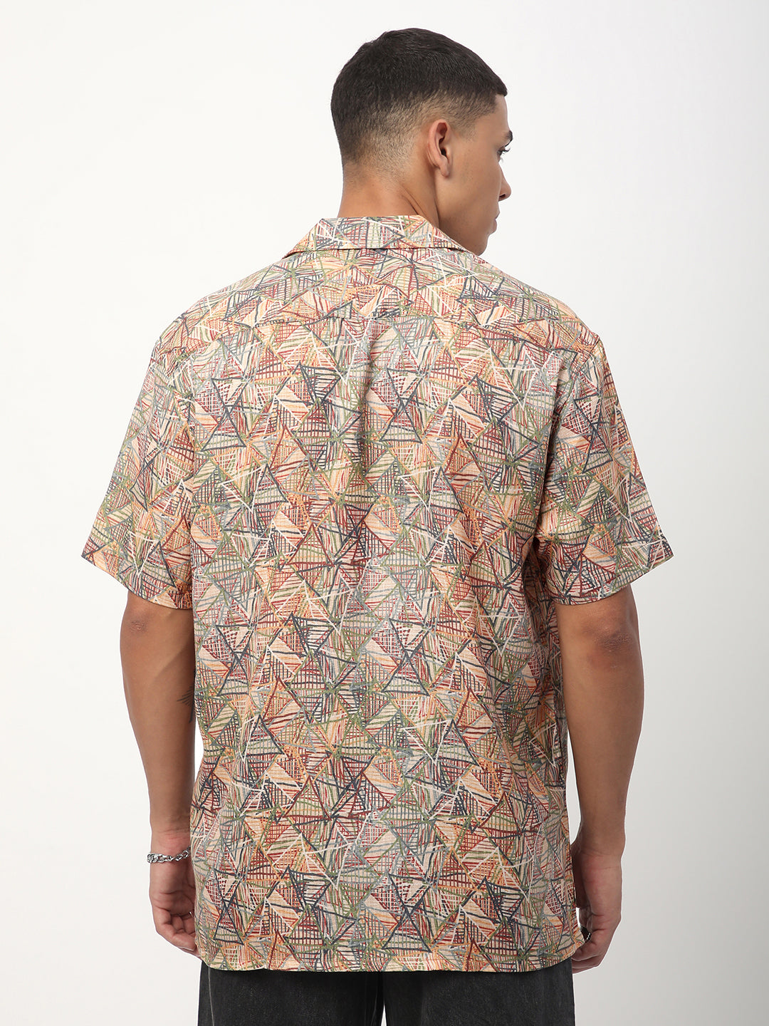 Multicolour Infinite Triangle Printed Oversized Shirt