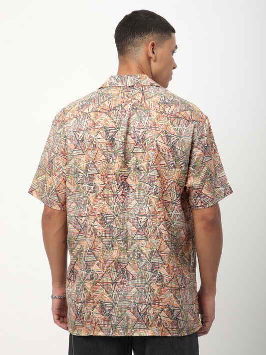 Multicolour Infinite Triangle Printed Oversized Shirt