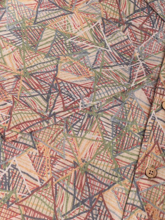 Multicolour Infinite Triangle Printed Oversized Shirt