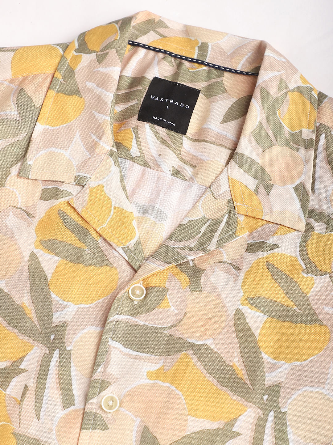 Multicolour Leafy Printed Notch Collar Oversized Shirt
