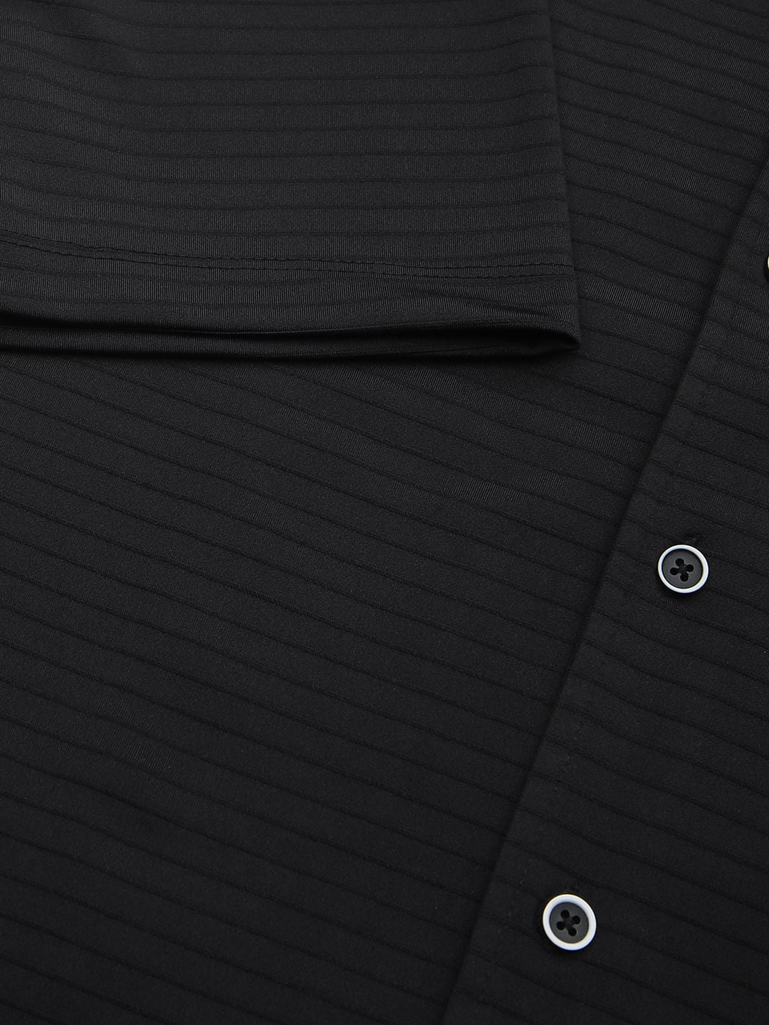 Black Line Textured Knitted Shirt