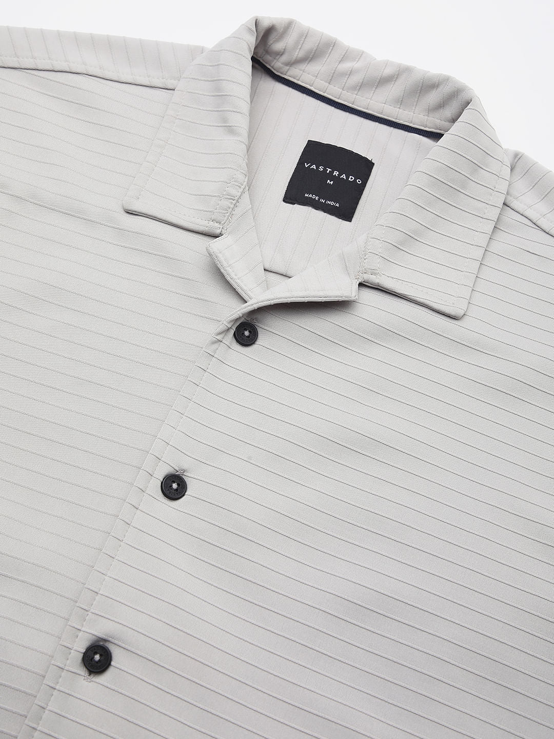 Silver Grey Line Textured Knitted Shirt