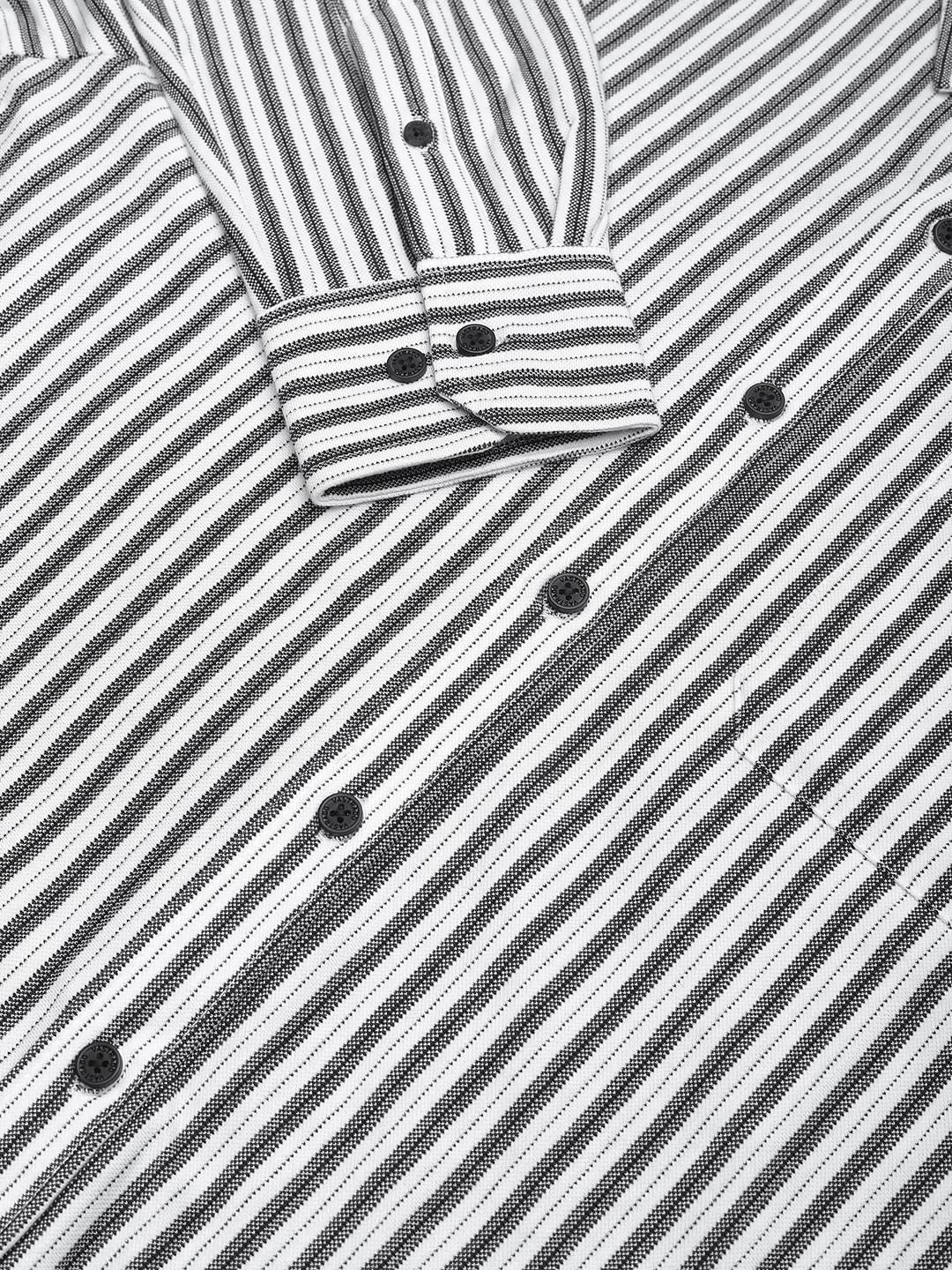 Black & White Striped Knitted Shirt