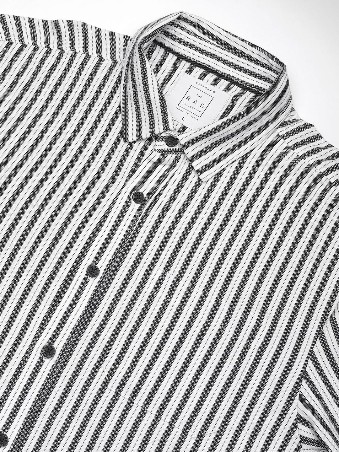 Black & White Striped Knitted Shirt