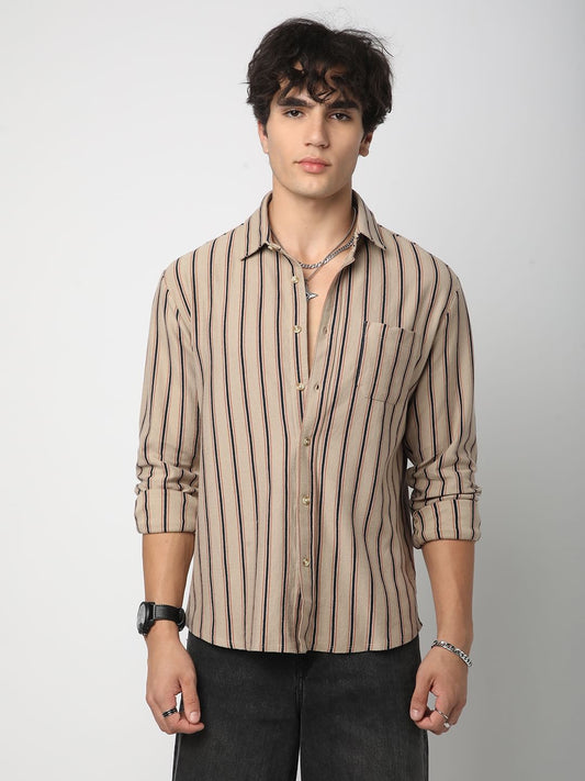 Multicolour Striped Knitted Shirt